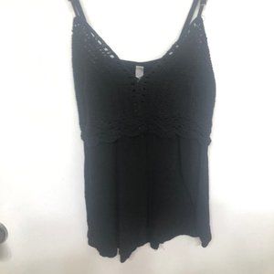 Black Crochet Tank Top